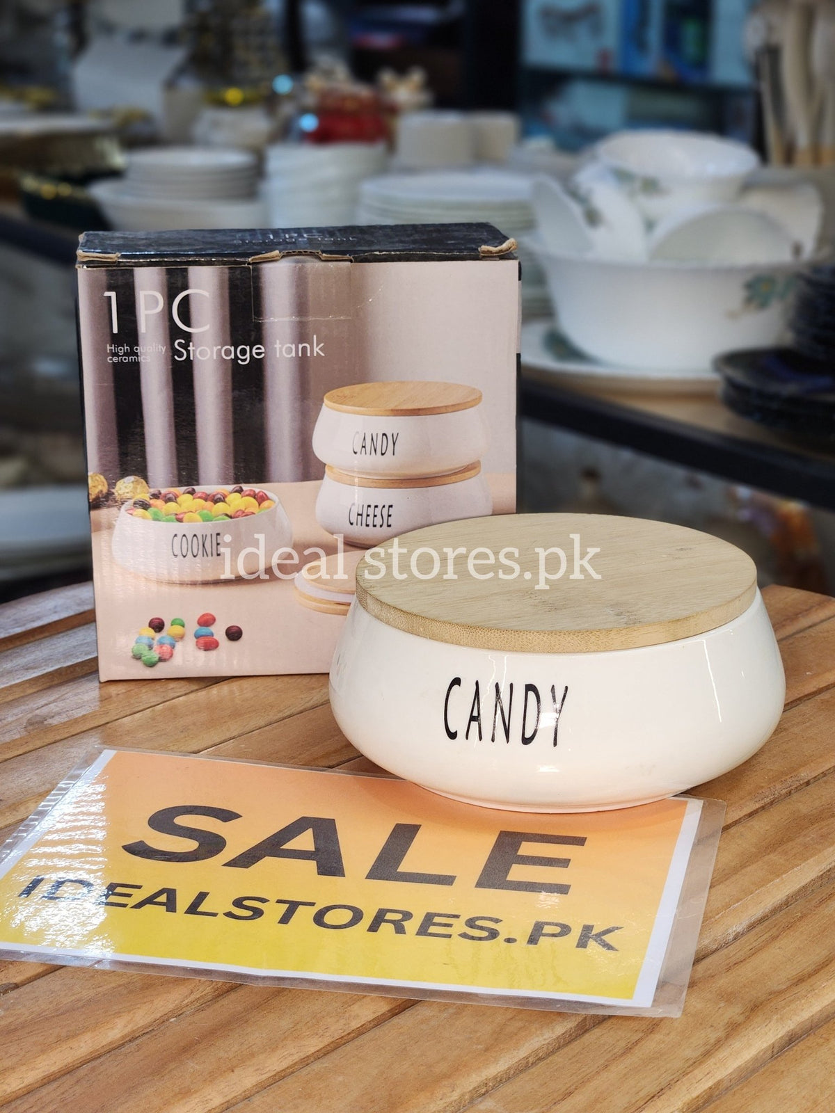 Ceramic Candy Storage Jar with Bamboo Lid - My Store 2