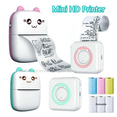 Meow Portable Mini Printer Thermal Label Printers Bluetooth Wireless Printing Inkless Stickers Paper 57mm Impressora Portatil
