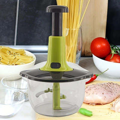 Manual Hand Push Chopper/Multifunctional Hand Pat Chopper and Mixer/Press Cutter Vegetable Meat Grinder 2L IDEALSTORES 