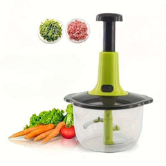 Manual Hand Push Chopper/Multifunctional Hand Pat Chopper and Mixer/Press Cutter Vegetable Meat Grinder 2L IDEALSTORES 