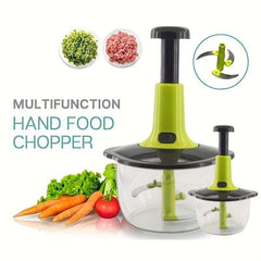 Manual Hand Push Chopper/Multifunctional Hand Pat Chopper and Mixer/Press Cutter Vegetable Meat Grinder 2L IDEALSTORES 