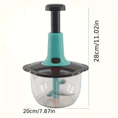 Manual Hand Push Chopper/Multifunctional Hand Pat Chopper and Mixer/Press Cutter Vegetable Meat Grinder 2L IDEALSTORES 