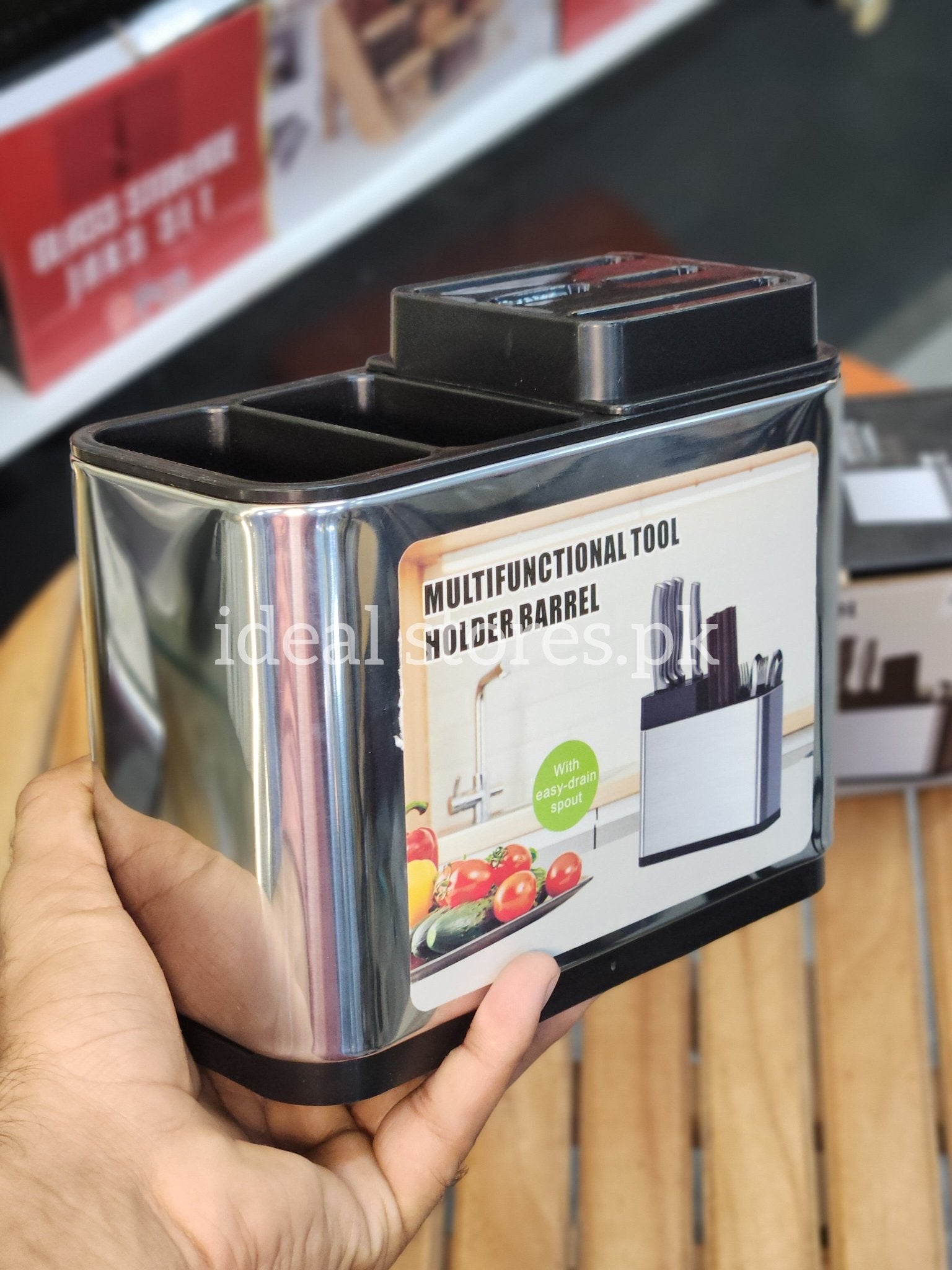 Multifunctional Tool Holder Barrel – Stainless Steel Kitchen Utensil & Knife Organizer - My Store 2