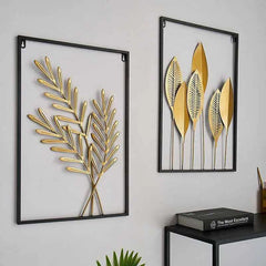 Nordic Leaf Shape Wall Decoration Iron Ginkgo Leaf Wall Hanging Ornaments Living Room Bedroom Home Decor Wall Mural Large Gift IDEALSTORES 