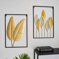 Nordic Leaf Shape Wall Decoration Iron Ginkgo Leaf Wall Hanging Ornaments Living Room Bedroom Home Decor Wall Mural Large Gift IDEALSTORES 