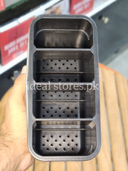 Stainless Steel Cutlery Bucket – 4-Compartment Kitchen Utensil & Spoon Holder - My Store 2