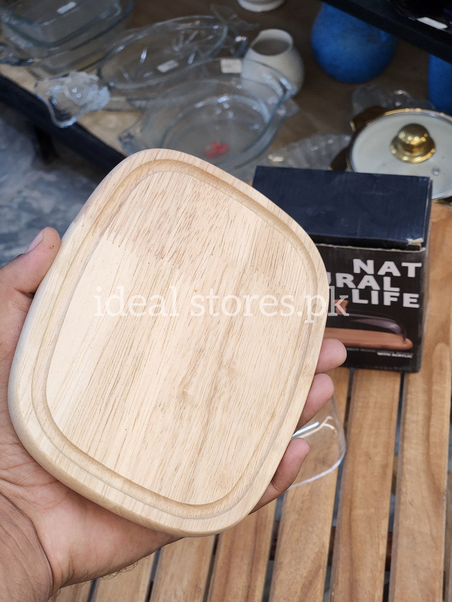 Wooden Cheese Board with Acrylic Dome Cover | Serving & Dry Fruit Tray - My Store 2